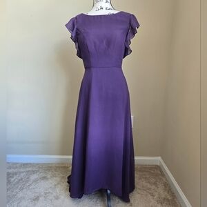 JJs House Braidsmaid Dress Womens 2 Plum High Low Maxi